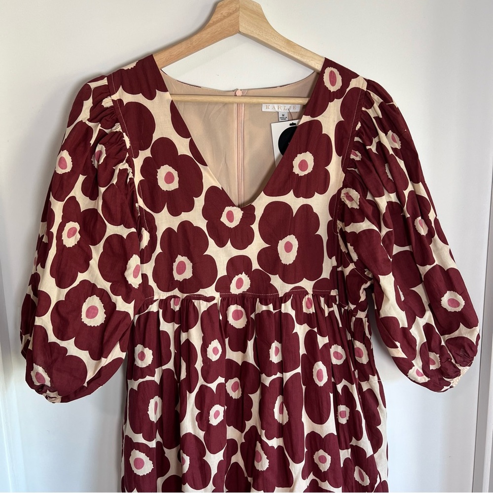 Karlie Red and Cream Floral Maxi Dress - Picture 3 of 12